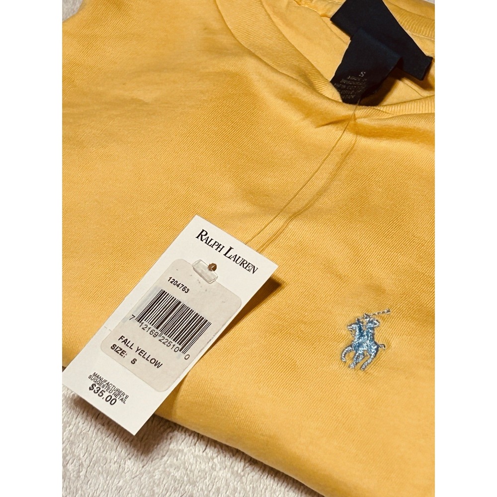 Polo Ralph Lauren Mens Small Short Sleeve Crew Neck Tee Fall Yellow NWT MSRP $35